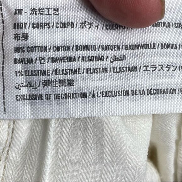 Abercrombie High Rise 90s Relaxed Jeans Sz 29 Short Petite Ivory Denim Pleated - Picture 13 of 13